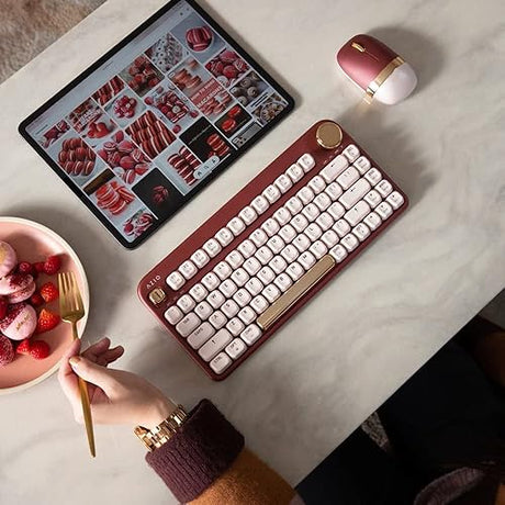 Azio IZO Wireless BT5/USB PC & Mac Mechanical Keyboard, Baroque Rose Baroque Rose Azio IZO Keyboard