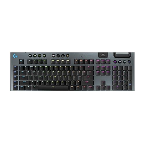 Logitech G915 X Lightspeed Low-Profile Wireless Gaming Keyboard, Double-Shot PBT Keycaps, Fully Programmable Keys, RGB Backlighting, Sleek Aluminum Finishing, GL Brown Tactile Switches - PC/Mac
