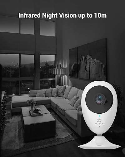 EZVIZ Indoor Security Camera 1080P, Motion Alert, Night Vision, Baby/Pet/Elder Monitoring, 2-Way Talk, Compatible with Alexa Google (C2C)