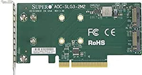 Supermicro AOC-SLG3-2M2 PCIe Add-On Card for up to Two NVMe SSDs
