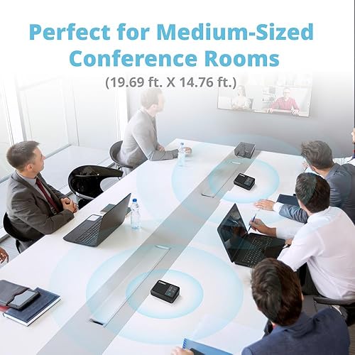 AVerMedia Conference Room Microphone, Microphone Wireless Expansion Kit, External Microphone for Laptop, Portable Mic with AI Noise Reduction &360° Voice Pickup - AW111