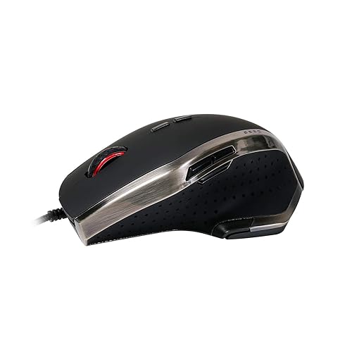 Adesso iMouse X3 Multi Color 9 Button Optical Ergonomic Gaming Mouse with 6 Foot USB Cable Wire and 7 Levels DPI Switch
