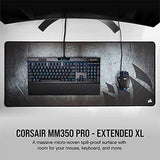 Corsair MM350 PRO Premium Spill-Proof Cloth Gaming Mouse Pad – Extended XL, Multicolor (CH-9413771-WW) Spill-Proof 15.7L x 36.6W inches Black/Gray