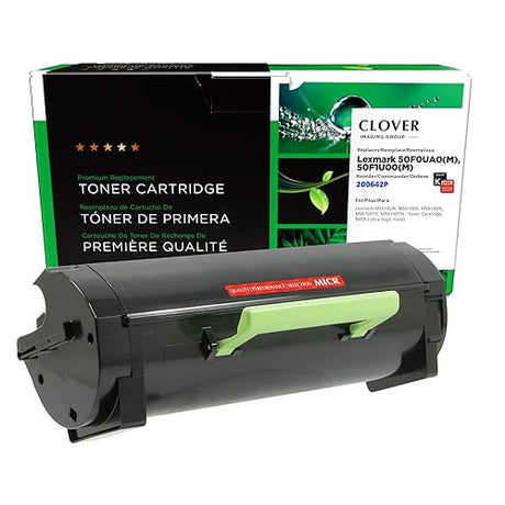 Clover Remanufactured MICR Toner Cartridge for Lexmark 50F0UA0(M), 50F1U00(M) | Black | Ultra High Yield