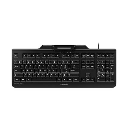 CHERRY Secure Board 1.0 - USB Keyboard – Smart Card Reader - Wired - GS Approval - QWERTY Security Keyboard – Black