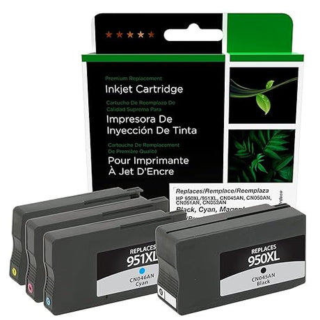 CIG Remanufactured High Yield Black, Cyan, Magenta, Yellow Ink Cartridges for HP 950XL/HP 951XL 4-Pack 118160