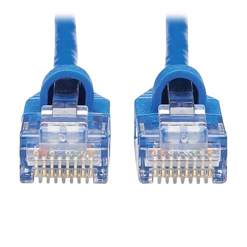 Tripp Lite Cat6a 10G Ethernet Cable, Snagless Molded Slim UTP Network Patch Cable (RJ45 M/M), Blue, 25 ft. (N261-S25-BL) Blue 25-ft.