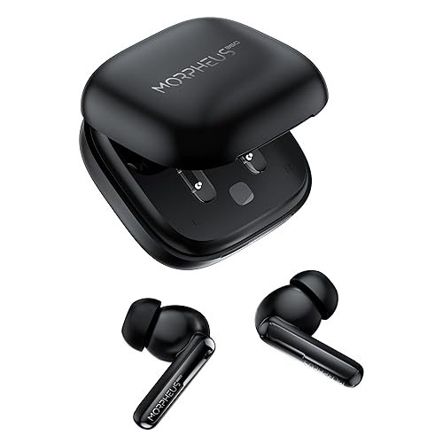 Morpheus 360 Nemesis ANC Wireless Noise Canceling Headphones TW2750B, Bluetooth in Ear Earphones, Magnetic Charging Case, 30H Playtime, Pure Black