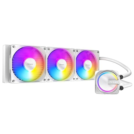 Antec Skeleton 360 ARGB White Liquid CPU Cooler, 360mm Radiator, 3 x 120mm PWM ARGB Fans, Hydraulic Bearing, Copper Base, Intel LGA 115X/1200/1700/20XX, AMD AM4/AM5