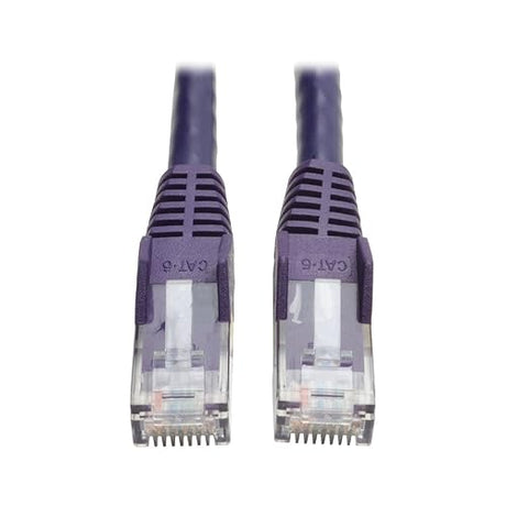 Tripp Lite N201-050-PU Cat6 Gigabit Ethernet Snagless Molded Patch Cable 24 AWG 550MHz Premium UTP, Purple, RJ45 M/M 50'