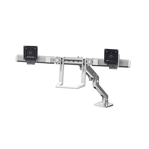 Ergotron – HX Dual Monitor Arm, VESA Desk Mount – for 2 Monitors Up to 32 Inches, 5 to 17.5 lbs Each – Polished Aluminum