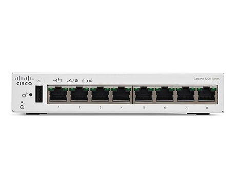 Cisco Catalyst 1200-8T-D Smart Switch, 8 Port GE, Ext PS, Desktop, Limited Lifetime Protection (C1200-8T-D)