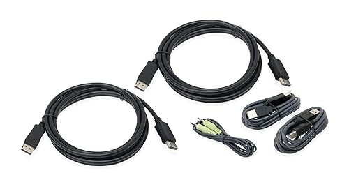 IOGEAR G2L9203UTAA3 Dual View DisplayPort USB KVM Cable Kit with (TAA) Audio Dual View DisplayPort, USB KVM