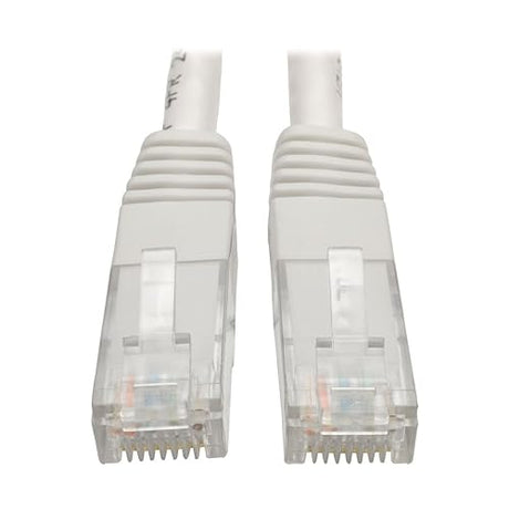 Tripp Lite Cat6 Cat5e Gigabit Molded Patch Cable RJ45 M/M 550MHz White 1ft 1' (N200-001-WH) 1 ft. White