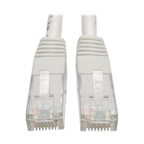 Tripp Lite 2ft Cat6 Gigabit Molded Patch Cable RJ45 M/M 550MHz 24 AWG White (N200-002-WH) 2 ft. White