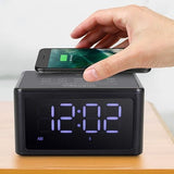 Aluratek Wireless Charging (5W) Clock Radio, FM Radio w/Bluetooth Speaker, USB Charging Port (ABQC02F)