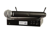 Shure BLX24R/SM58 UHF Wireless Microphone System - Perfect for Church, Karaoke, Vocals - 14-Hour Battery Life, 100m Range | SM58 Handheld Vocal Mic, Single Channel Rack Mount Receiver | J11 Band Full System, Rack Mount J11 Band (596-616 MHz)