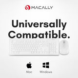 Macally 104 Key USB Wired Keyboard with Apple Shortcut Keys and 3 Button USB Optical Mouse Combo for Mac and Windows PC (MKEYECOMBO) Keyboard and Mouse