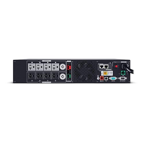 CyberPower PR2200RTXL2UACN Smart App Sinewave UPS Battery Backup and Surge Protector, 2200VA/2200W, 8 Outlets, 2U Rack/Tower, Pre-Installed RMCARD205, EBM Option, Built-in Cloud Monitoring