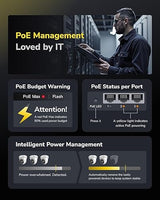 Cudy 8 Port Gigabit PoE Switch, 120 Watts PoE Budget, 8 10/100/1000Mbps PoE+ Ports, 2 Gigabit Uplink Ports , 802.3at, 802.3af, 1/2 (+), 3/6 (-), Fanless, Plug and Play, GS1010PE