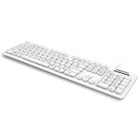 Lcool Keyboard (White) - Open Style, Washable, Value Keyboard. Lockable for Easi