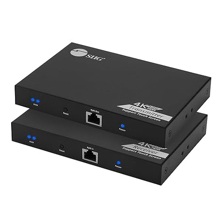 SIIG HDMI KVM Extender Over CAT6/ 6e/ 7 Cable to 230ft, 4K 60Hz with HDMI Loop Out, USB Port for Keyboard/Mouse, Touch Screen Panel, S/PDIF Audio Extraction, Transmitter & Receiver (CE-H27811-S1)