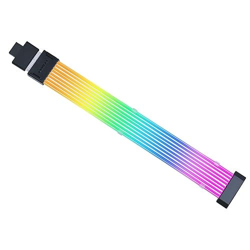 Lian Li Strimer Wireless 16 Pin - Addressable RGB Power Extension Cable with Wireless Control - 8 LED Strip - Wireless Controller NOT Included; a Controller is Required for use (PW16-81W) Wireless 16 pins