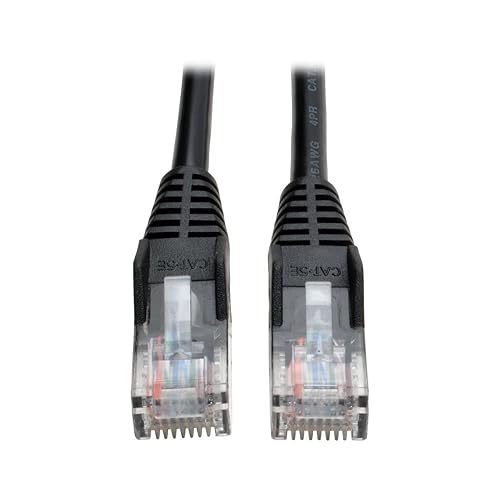Tripp Lite N001-025-Bk 25' Cat5E Cat5 350Mhz Black Snagless Molded Patch Cable Rj45M/M-25Ft 25 Feet Black