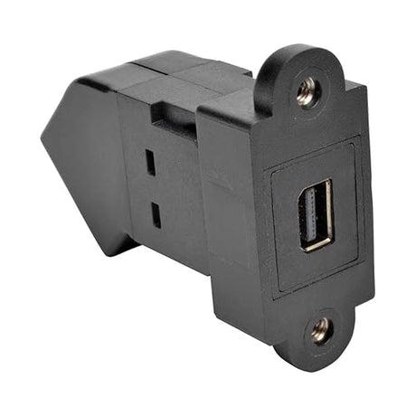 Tripp Lite Mini DisplayPort to DisplayPort Keystone/Panel Mount Angled Adapter (F/F), All-in-One, MDP to DP, Black (P169-000-KPA-BK) Angled Keystone/Panel Mount