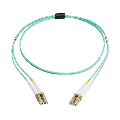 Tripp Lite Eaton Fiber Patch Cable, 2 Meters / 6.6 Feet, LC to LC Fiber Optic Cable, 100Gb OM4 Multimode Duplex, 50/125um, Aqua, TAA Compliant, Lifetime Manufacturer's Warranty (N820-02M-OM4TAA)