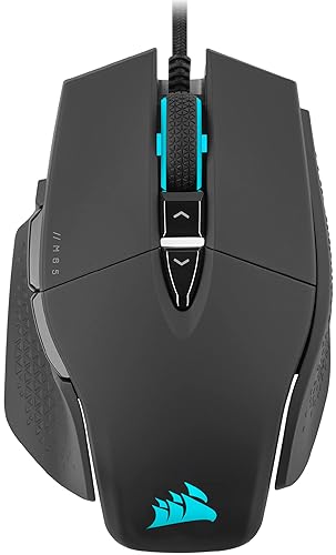 Corsair M65 RGB Ultra Tunable FPS Gaming Mouse - CORSAIR Marksman 26,000 DPI Optical Sensor, Optical Switches, AXON Hyper-Processing Technology, Sensor Fusion Control, Tunable Weight System - Black Wired