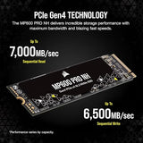 Corsair MP600 PRO NH 8TB PCIe Gen4 x4 NVMe M.2 SSD – High-Density TLC NAND – M.2 2280 – DirectStorage Compatible - Up to 7,000MB/sec - No Heatsink - Black