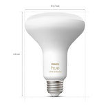 Philips Hue White Ambiance 7.5W Equivalent 65W BR30 LED Smart Bulb, Dimmable, Bluetooth & Zigbee Compatible, Voice Activated with Alexa, 2-Pack