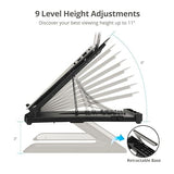 SIIG Laptop Stand, Ergonomic Adjustable Riser Stand, Smart Phone Holder & Heat-Vent, Portable Design Fit 10 to 17 (CE-MT3911-S1)