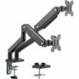 ErgoReach ED2 Premium Dual Ergonomic Monitor Arm, C-Clamp & Grommet – Black - Y10N012-B1