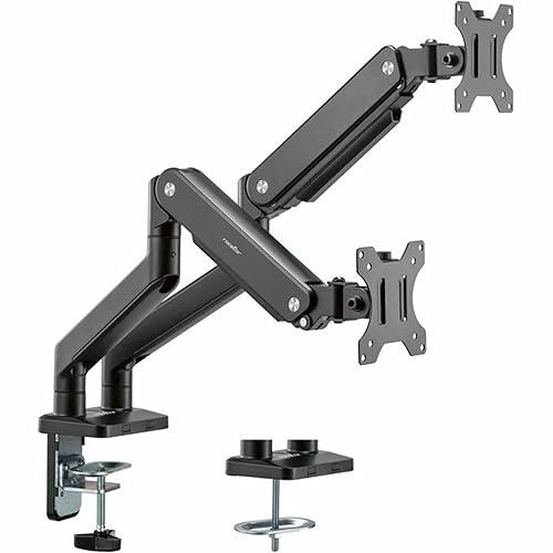 ErgoReach ED2 Premium Dual Ergonomic Monitor Arm, C-Clamp & Grommet – Black - Y10N012-B1