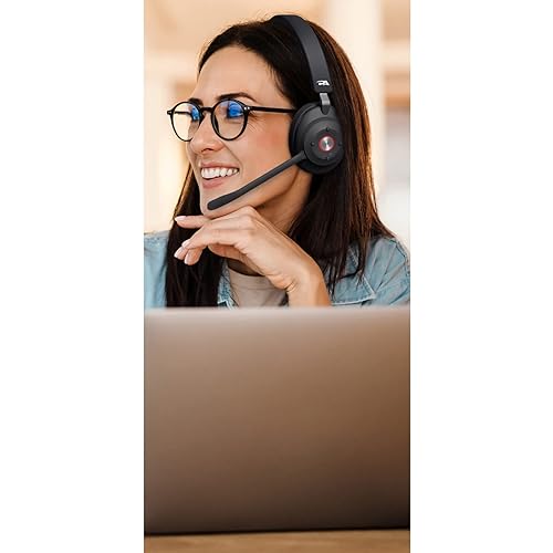 CA Essential Bluetooth Headset (HS-2000BT) – Professional Wireless Headset Optimized for UC Platforms, ANC & ENC technology Ensure Quality Audio for Calls & Music, Earcup Controls, Comfortable