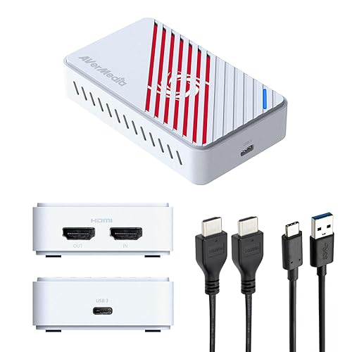 AVerMedia 4K HDMI Capture Card, USB Game Capture Card for Streaming and Recording with True Low Latency on PS5/Pro, Xbox, Switch 2, PC on Twitch, OBS, for Win11, Mac-GC553Pro Live Gamer Ultra S White Elena_WH