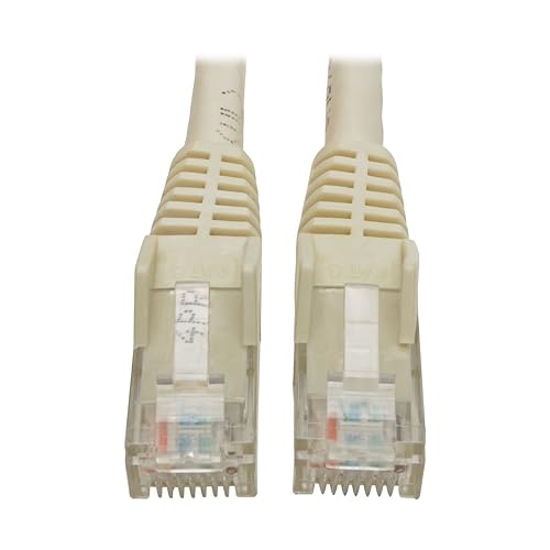 Tripp Lite Cat6 GbE Gigabit Ethernet Snagless Molded Patch Cable UTP White RJ45 M/M 4ft 4' - N201-004-WH