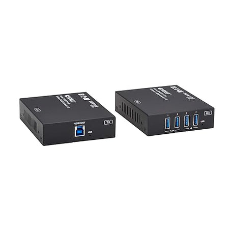 Tripp Lite 4-Port USB Extender Over Ethernet Kit, HDBaseT-USB3 Over Cat6a, 5 Gbps USB-A 3.2 Gen 1, Up to 328 Feet / 100 Meters, Power Over Cable, RS-232, TAA Compliant, 1-Year Warranty (BHDBT3-USB)
