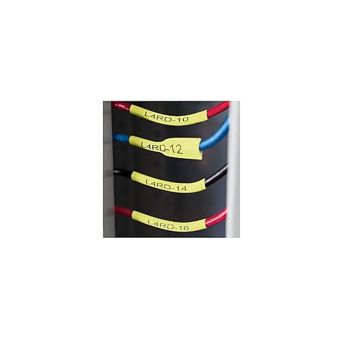 DYMO Rhino Industrial Heat-Shrink Labels, 3/4 Tube, Black Print on Yellow Black on Yellow 3/4 (19MM)
