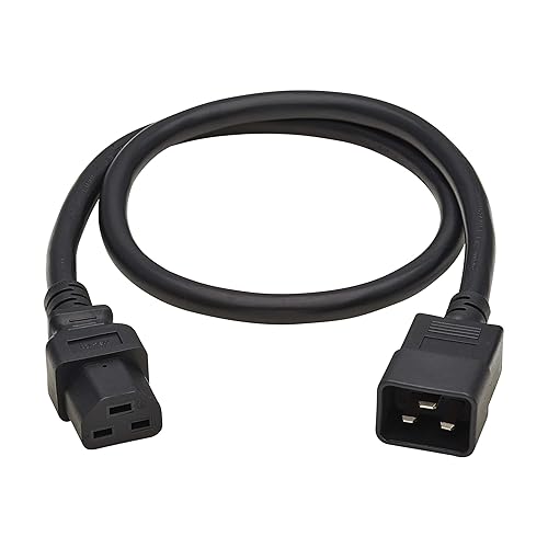 Tripp Lite C20 to C21 Power Extension Cord, 3 Feet / 0.9 Meters, 20 Amps, 250 Volts, 12 AWG, Heavy Duty Jacket, Black, IEC-320-C20 to IEC-320-C21, Manufacturer's Warranty (P035-003)