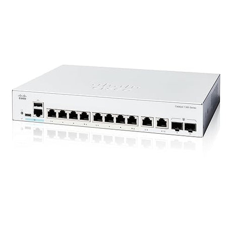 Cisco Catalyst 1300-8T-E-2G Managed Switch, 8 Port GE, Ext PS, 2x1GE Combo, Limited Lifetime Protection (C1300-8T-E-2G)