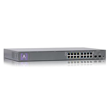 Alta Labs S16-POE Cloud-Managed PoE+ Switch w/ 16 Gigabit Ethernet Ports and 2 SFP Ports, Power Over Ethernet on 8 Ports, 120W PoE Budget, 2 SFP Ports Support Up to 1 Gbps Fiber or Copper Connections