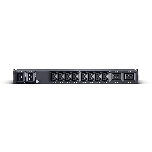 CyberPower PDU44006 Switched ATS PDU, 200-240V, 20A (Derated to 16A), 10 Outlets, 1U Rackmount