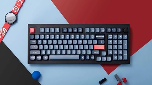 Keychron V5 Max Wireless Hot-Swappable RGB Mechanical Keyboard 2.4 GHz & Bluetooth Jupiter Brown Switches ABS Plastic Frame with Knob 96% Layout (100 Keys) Windows Mac OS Linux, Carbon Black (V5M-D3)