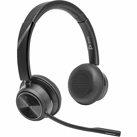 Poly Poly Savi 7420 Office Stereo DECT 1920-1930 MHz Headset - Stereo - Wireless - Bluetooth/DECT 6.0 - 590 ft - 20 Hz to 20 kHz - Over-the-head, On-ear - Binaural - Noise Cancelling Microphone - Blac