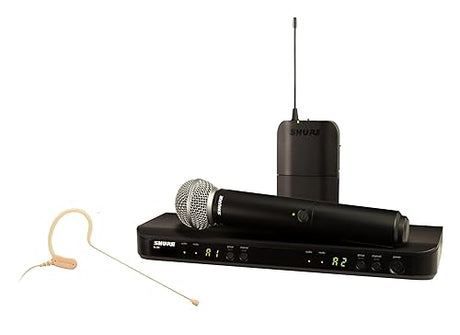 Shure BLX1288/MX153 Wireless Microphone System - 14-Hour Battery Life, 300 ft Range, UHF | Includes Handheld & Earset Mics, Dual Channel Receiver | H9 Band (BLX1288/MX153-H9) H9 Band (512-542 MHz)