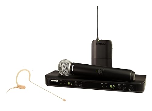 Shure BLX1288/MX153 Wireless Microphone System - 14-Hour Battery Life, 300 ft Range, UHF | Includes Handheld & Earset Mics, Dual Channel Receiver | H9 Band (BLX1288/MX153-H9) H9 Band (512-542 MHz)