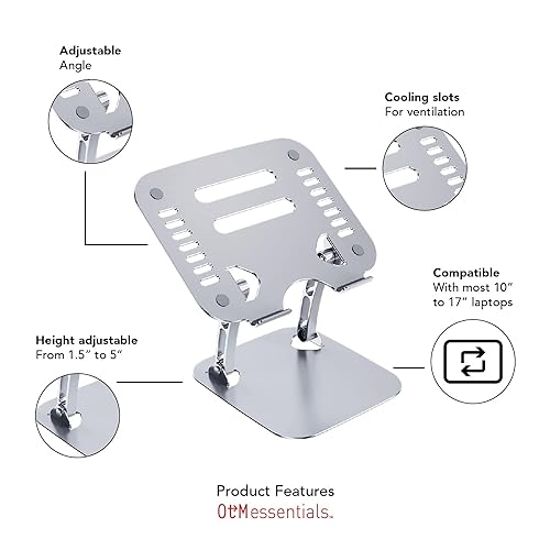 OTM Essentials Aluminum Adjustable Laptop Riser Stand,